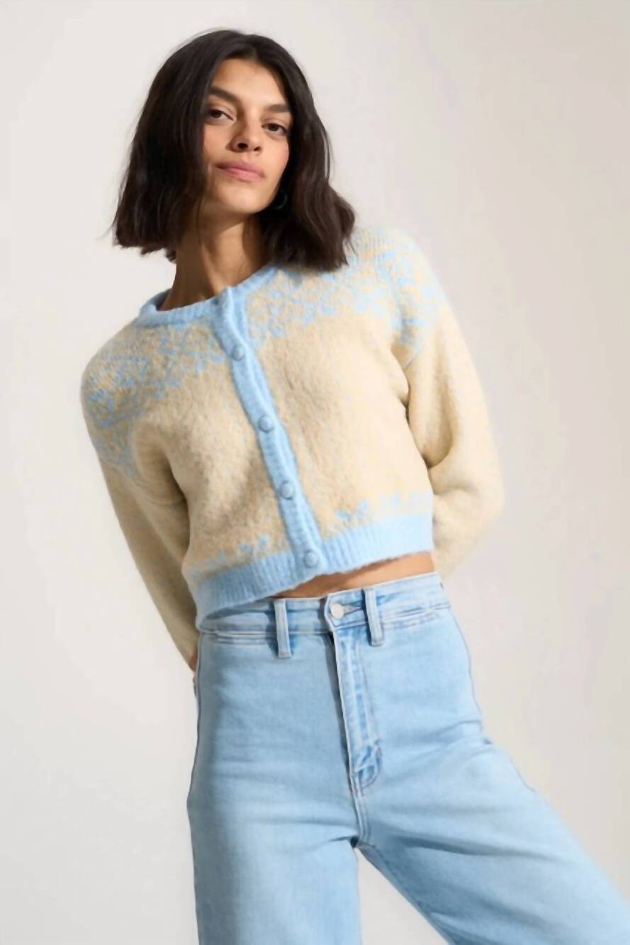 NEW CALLAHAN maeve cardigan in creme baby blue